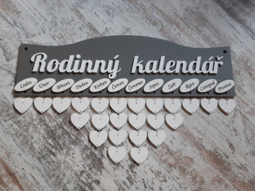 Rodinný kalendář MALOVANÝ - 43x13 cm.