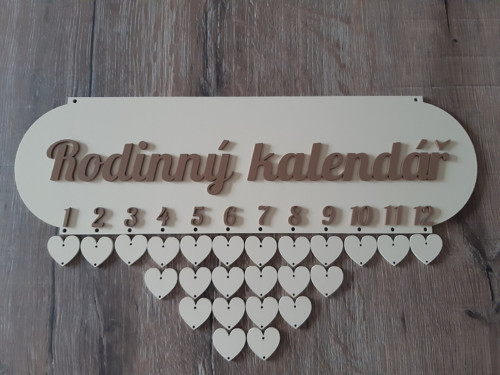 Rodinný kalendář MALOVANÝ - 43x13 cm