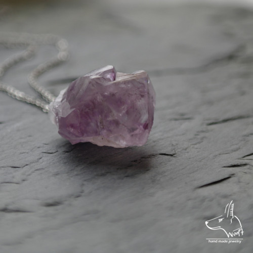 Ametystový náhrdelník - rough crystal — foto 1
