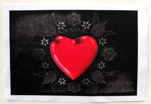 Látkový panel Srdce 3 14 cm x 21 cm