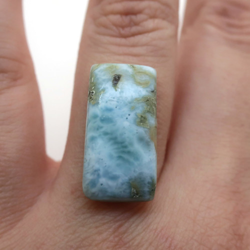 Kabošon larimar obdelník 21,3mm