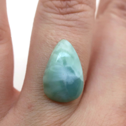 Kabošon larimar kapka 16,3mm — foto 1