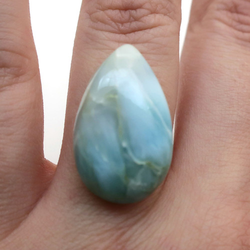 Kabošon larimar kapka 24,1mm — foto 1
