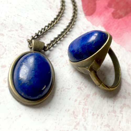 Vintage set šperkú s lapisem lazuli — foto 1