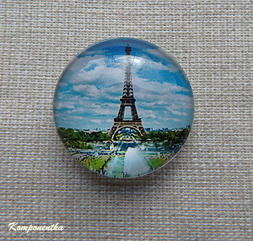 Skleněný kabošon Paříž 20mm