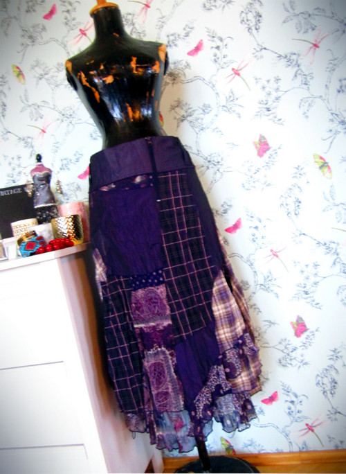 Sukně patchwork ve violetu — foto 1