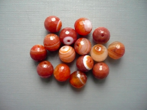 Vrtaný korálek - fasetovaný achát 10 mm, 1 ks