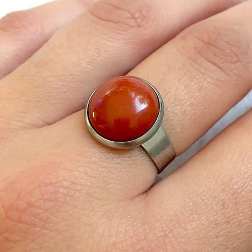 Elegantní prsten s jaspisem chirurgická ocel