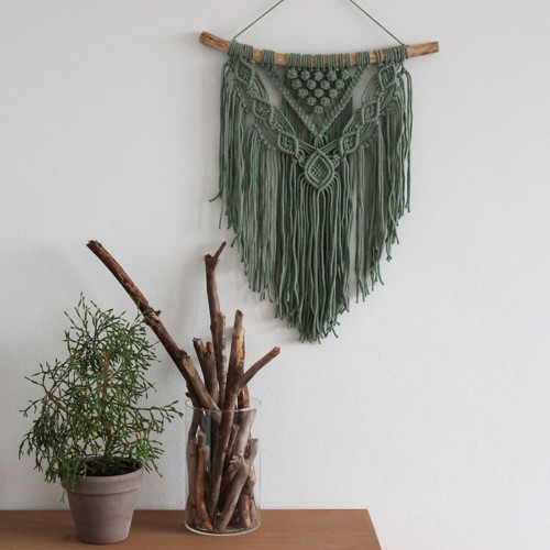 Eukalyptově zelené macramé větší — foto 1