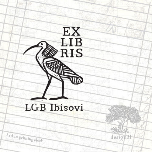 Ibis - egyptská inspirace: razítko 3x4 cm