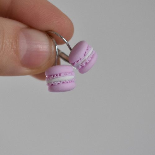 Makronky náušnice mini zapínací