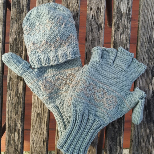 Odklápěcí palčáky - merino se vzorem — foto 1