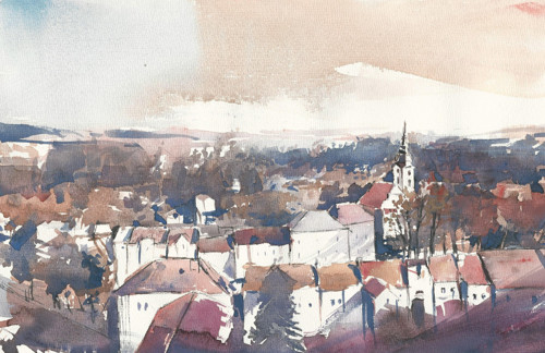 Město Chýnov, Akvarel or. Dlabal