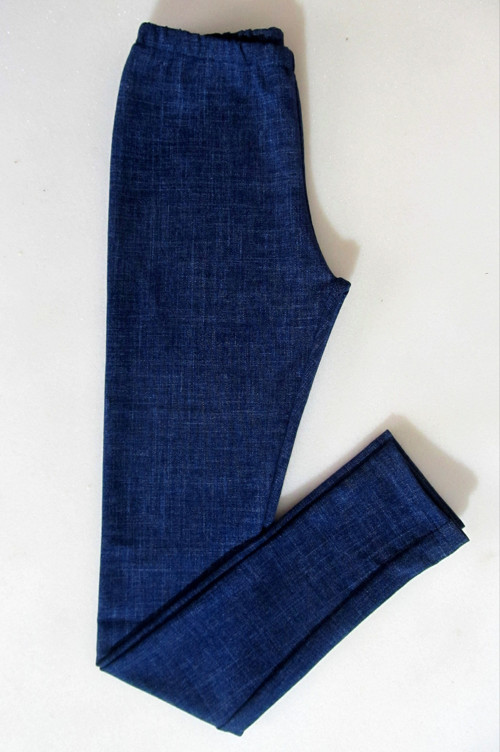 Legíny "EFEKT JEANS" teplákovina pružná