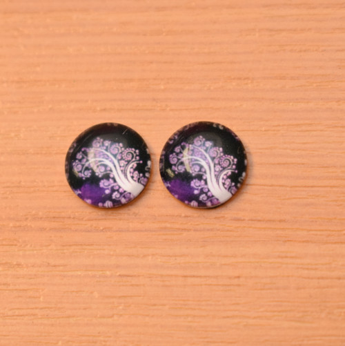 Skleněný kabošon - 12mm - 2 kusy