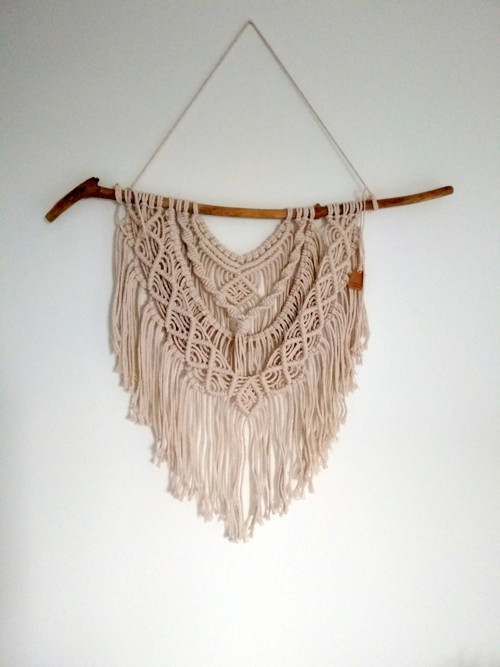 Macramé závěs malý béžový — foto 1