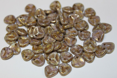 Lístečky - 7/8mm- bílá/fialový senegal- 30ks- 26kč