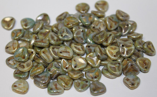 Lístečky - 7/8mm - bílá/modrá lazura - 30ks - 26kč