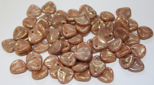 Lístečky - 7/8mm - bílá/červený listr - 30ks- 26kč