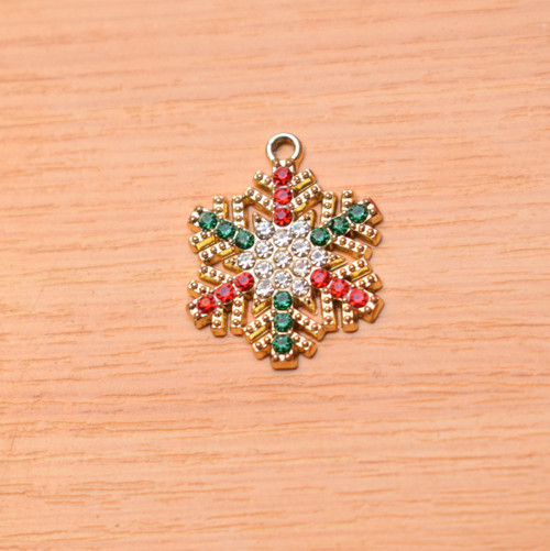 Vánoční vločka - zlato - 24x19mm