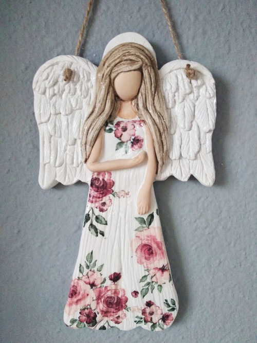 Anděl 22 cm - růže