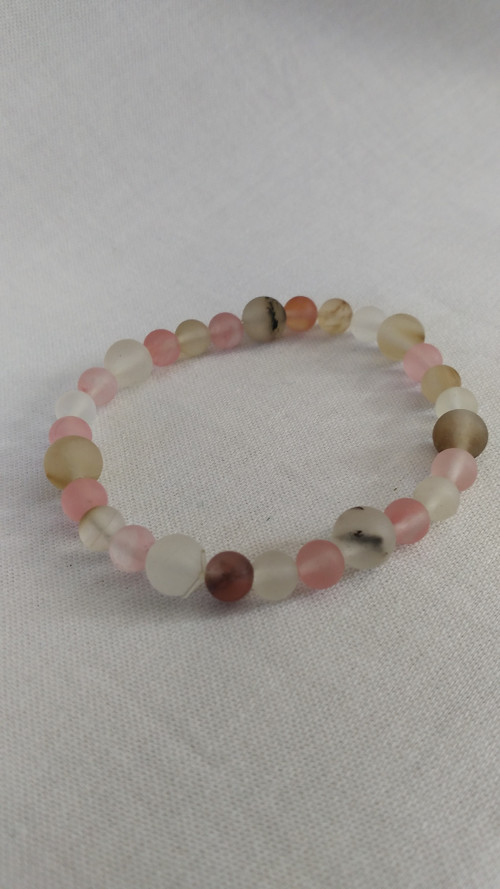 Minerální náramek Cherry quartz matný