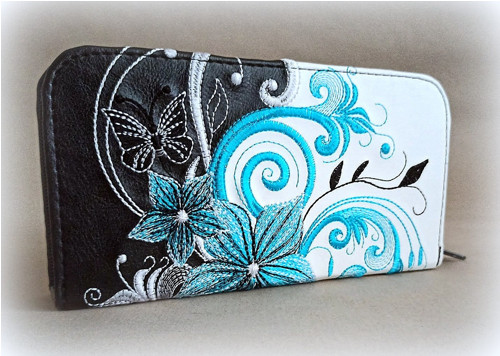 Zipová peněženka Black and turquoise