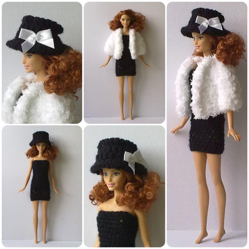 Oblečky pro Barbie - klobouk, kabátek, šaty — foto 1