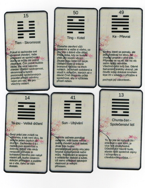 Věštecké čínské Vykládací karty - I Ching