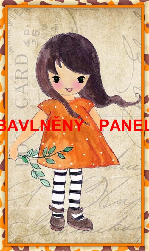 Bavlněná látka - panel 12 x 20 cm