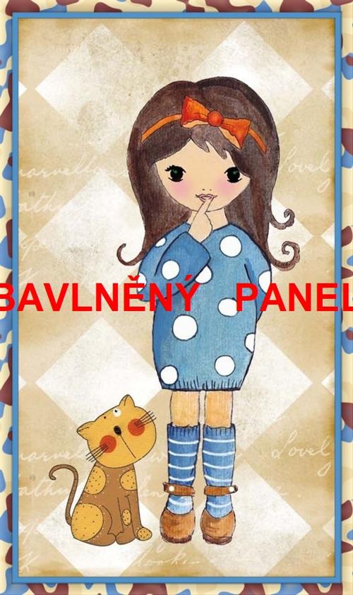 Bavlněná látka - panel 12 x 20 cm