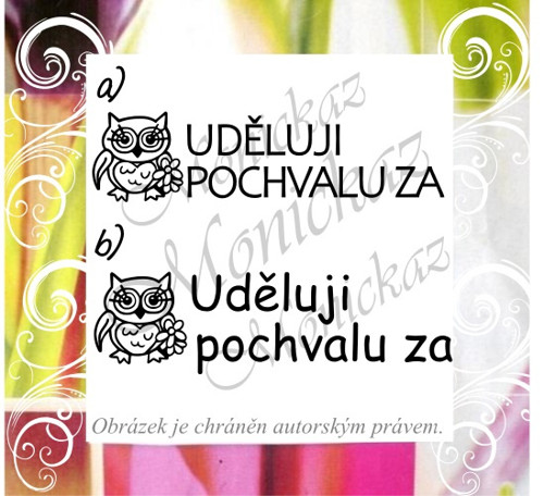 Uděluji pochvalu za... 228. Razítko.