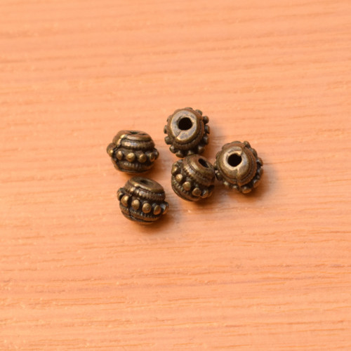 Mezidíl - 6x8mm - starobronz - kov