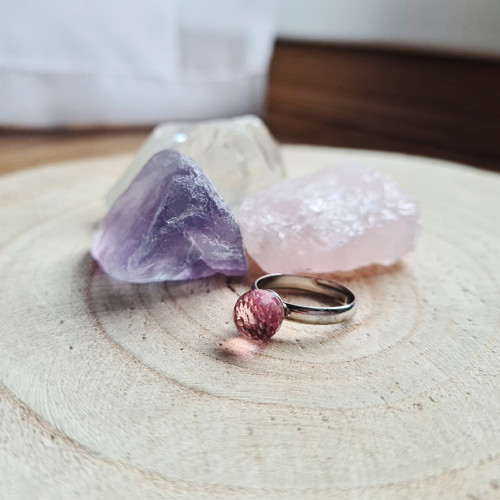 Prstýnek se Swarovski - růžová