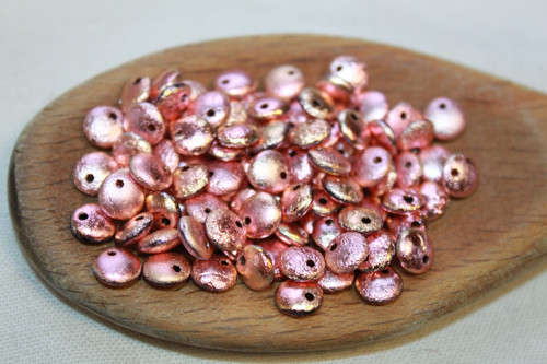 Čočka - 6mm - černá/lept/capri rose - 30ks