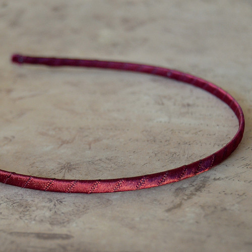 Saténová čelenka (0,5 cm) BURGUNDY