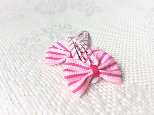 Pin Up sponky do vlasov (biele/ružové pásiky)