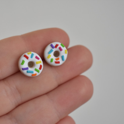 Mini donuty náušnice- Chirurgická ocel