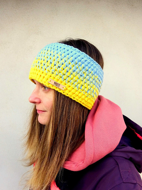 Zimní háčkovaná unisex čelenka Basic - SKLADEM — foto 1
