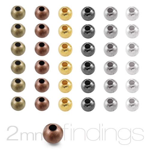 Kovové korálky 2mm / 100ks / Starobronz