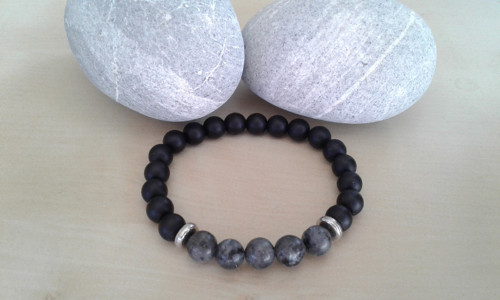Ochranný náramek - spektrolit (labradorit) a onyx