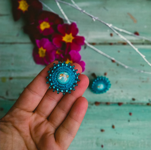 Sparkly earrings n.14 - vyšívané náušnice — foto 1