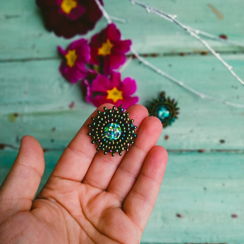 Sparkly earrings n.19 - vyšívané náušnice