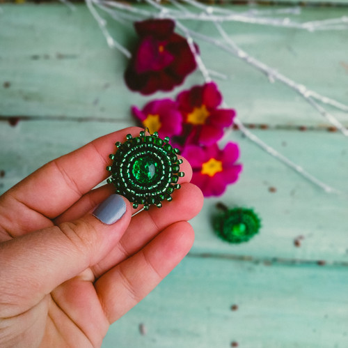 Sparkly earrings n.21 - vyšívané náušnice — foto 1
