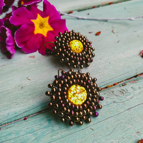 Sparkly earrings n.22 - vyšívané náušnice