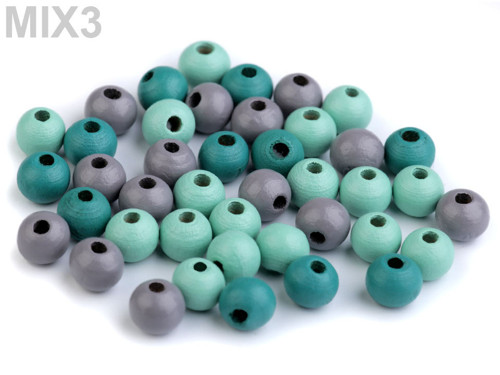 Dřevěné korálky průměr 8 mm (60 ks)