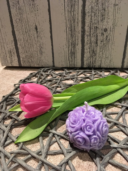 Svíčka kytice koule malá borůvka — foto 1