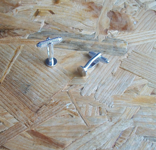 MANŽETOVÉ KNOFLÍČKY STŘÍBRNÉ S PLOŠKOU 8 mm