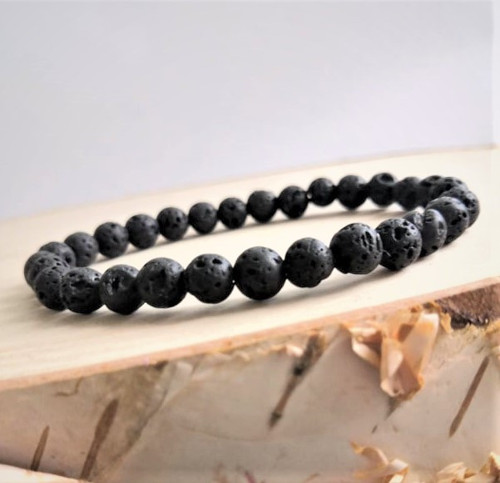 Lávový kámen*0,6 cm*unisex náramek