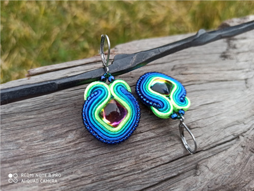Soutache náušnice Laguna — foto 1